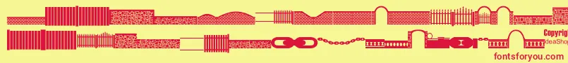 フォントFcofences – 赤い文字の黄色い背景