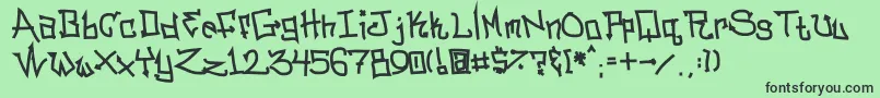 BitchslapNormal Font – Black Fonts on Green Background