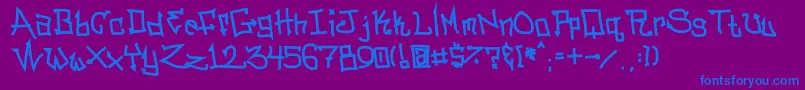 BitchslapNormal Font – Blue Fonts on Purple Background