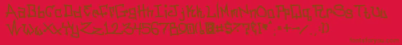 BitchslapNormal Font – Brown Fonts on Red Background