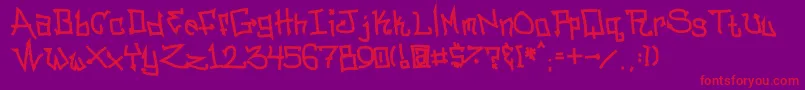 BitchslapNormal Font – Red Fonts on Purple Background