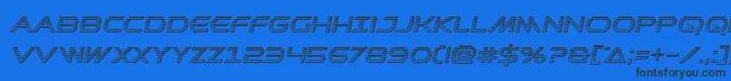 Шрифт Prometheanchromeital – чёрные шрифты на синем фоне