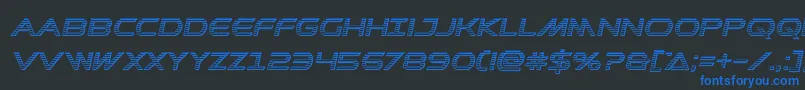 Шрифт Prometheanchromeital – синие шрифты на чёрном фоне