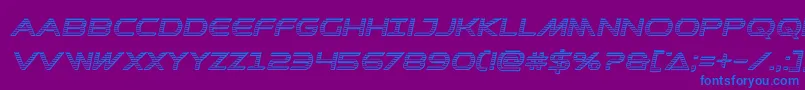 フォントPrometheanchromeital – 紫色の背景に青い文字