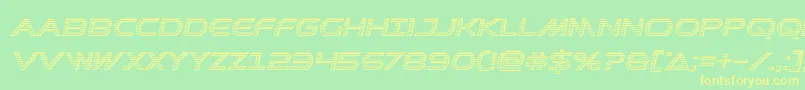 Prometheanchromeital-fontti – keltaiset fontit vihreällä taustalla