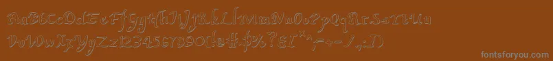 Valleyforgeo-fontti – harmaat kirjasimet ruskealla taustalla