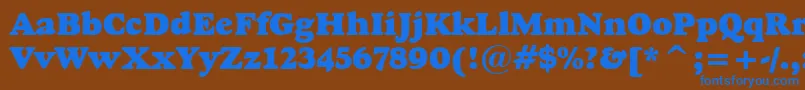 GoudyHeavyfaceBt Font – Blue Fonts on Brown Background