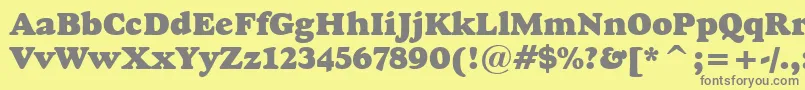 GoudyHeavyfaceBt-Schriftart – Graue Schriften auf gelbem Hintergrund