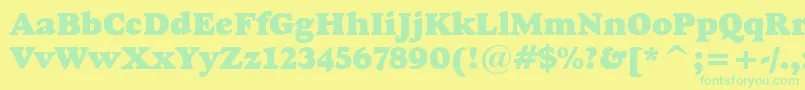 Weitere Informationen zur GoudyHeavyfaceBt-Schriftart GoudyHeavyfaceBt-Schriftart – Grüne Schriften auf gelbem Hintergrund