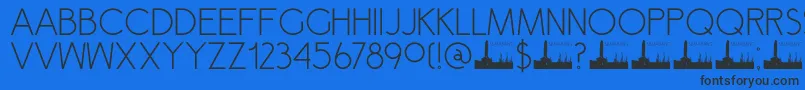 DkSemarang Font – Black Fonts on Blue Background