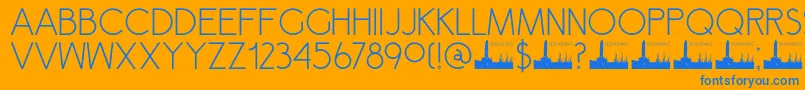 DkSemarang Font – Blue Fonts on Orange Background