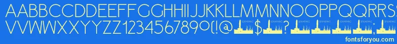 DkSemarang Font – Yellow Fonts on Blue Background