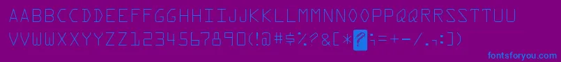 フォントKreditFront – 紫色の背景に青い文字