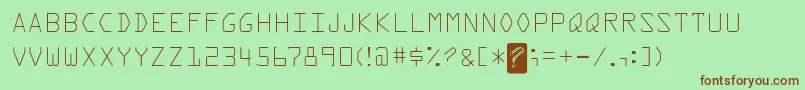 KreditFront Font – Brown Fonts on Green Background