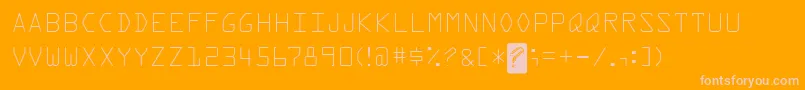Fonte KreditFront – fontes rosa em um fundo laranja