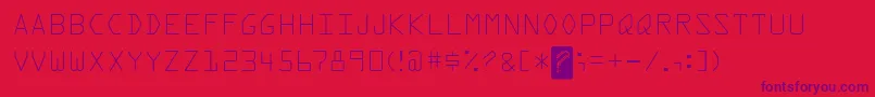 KreditFront Font – Purple Fonts on Red Background