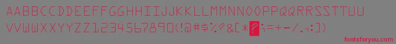 KreditFront Font – Red Fonts on Gray Background