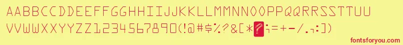 KreditFront Font – Red Fonts on Yellow Background