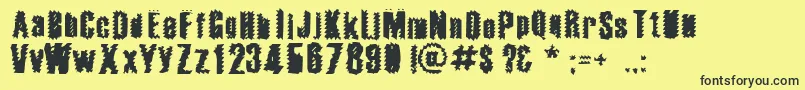 TheWorldsFieryDemise Font – Black Fonts on Yellow Background