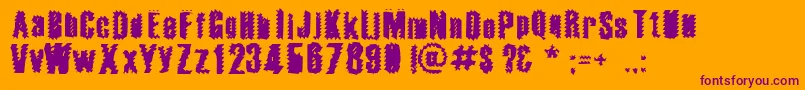 TheWorldsFieryDemise Font – Purple Fonts on Orange Background