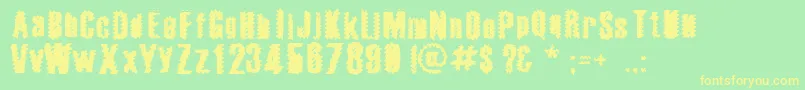 TheWorldsFieryDemise Font – Yellow Fonts on Green Background