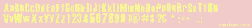 TheWorldsFieryDemise Font – Yellow Fonts on Pink Background