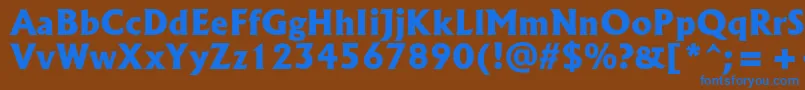 Czcionka SpsloldkingcBold – niebieskie czcionki na brązowym tle