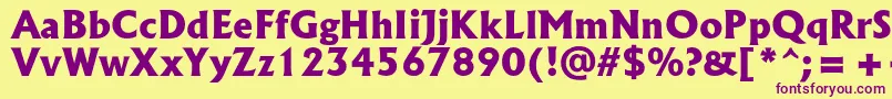 SpsloldkingcBold Font – Purple Fonts on Yellow Background