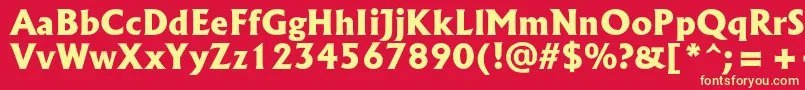 SpsloldkingcBold-Schriftart – Gelbe Schriften auf rotem Hintergrund