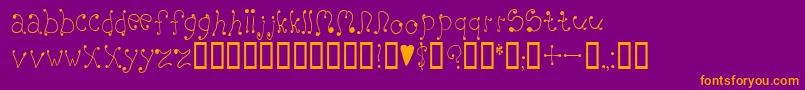 MelanieGirly Font – Orange Fonts on Purple Background