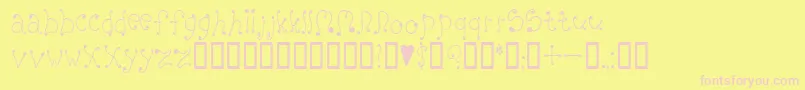 MelanieGirly Font – Pink Fonts on Yellow Background