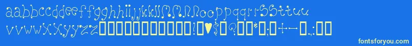 MelanieGirly Font – Yellow Fonts on Blue Background