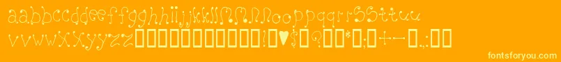 MelanieGirly Font – Yellow Fonts on Orange Background