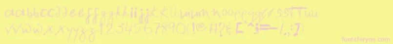 Шрифт IMweird – розовые шрифты на жёлтом фоне