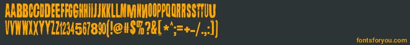 フォントLugosi – 黒い背景にオレンジの文字