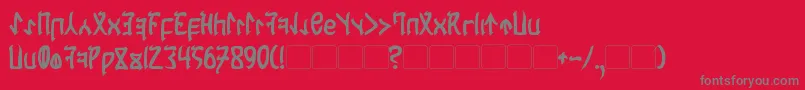 CardosanBold-Schriftart – Graue Schriften auf rotem Hintergrund