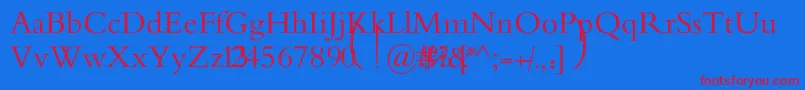 MotkenAlRafidainArt Font – Red Fonts on Blue Background