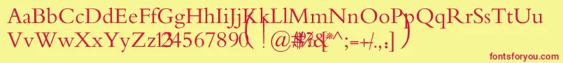 MotkenAlRafidainArt Font – Red Fonts on Yellow Background