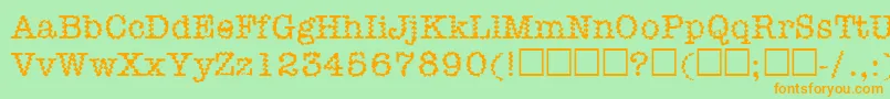 Dirtee Font – Orange Fonts on Green Background