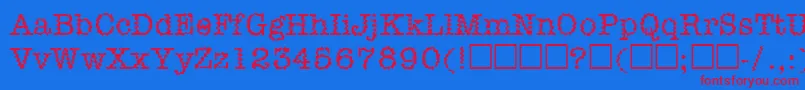 Dirtee Font – Red Fonts on Blue Background