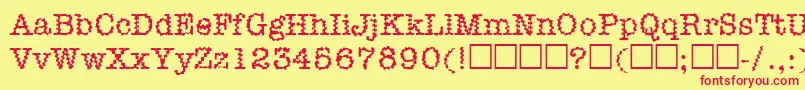 Dirtee Font – Red Fonts on Yellow Background