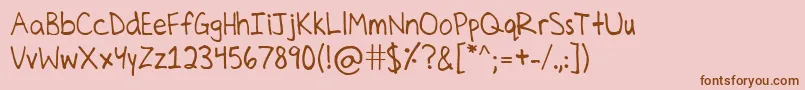 CelinesHand Font – Brown Fonts on Pink Background