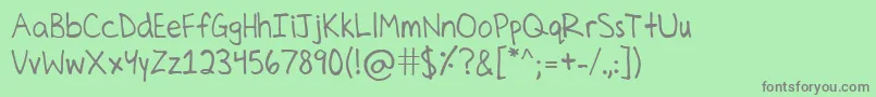 CelinesHand Font – Gray Fonts on Green Background