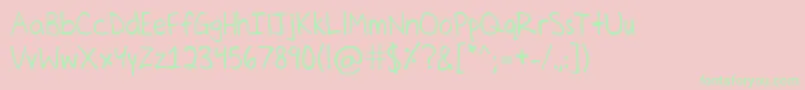 CelinesHand Font – Green Fonts on Pink Background