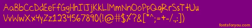 CelinesHand Font – Orange Fonts on Purple Background