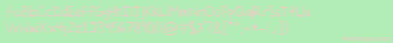 CelinesHand Font – Pink Fonts on Green Background