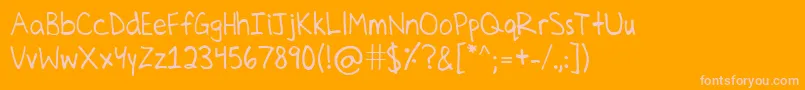 CelinesHand Font – Pink Fonts on Orange Background