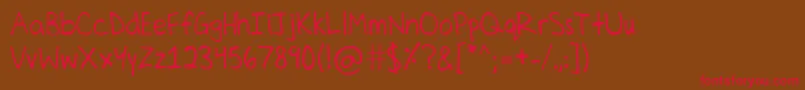 CelinesHand Font – Red Fonts on Brown Background