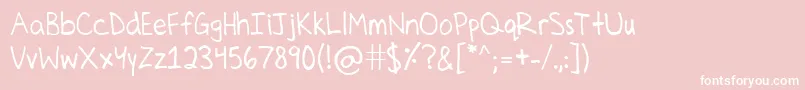 CelinesHand Font – White Fonts on Pink Background