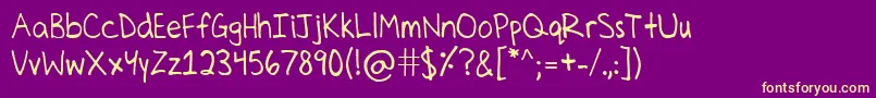 CelinesHand Font – Yellow Fonts on Purple Background
